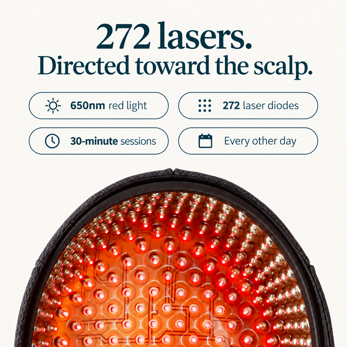 RootLight interior orange circuit and cylindrical laser diodes with 650nm and 30-minute specifications