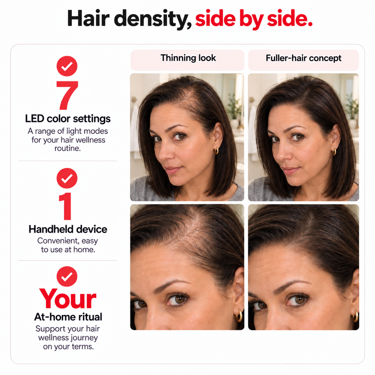 Women with a GlowRoot Pod scalp-care routine, illustrative image