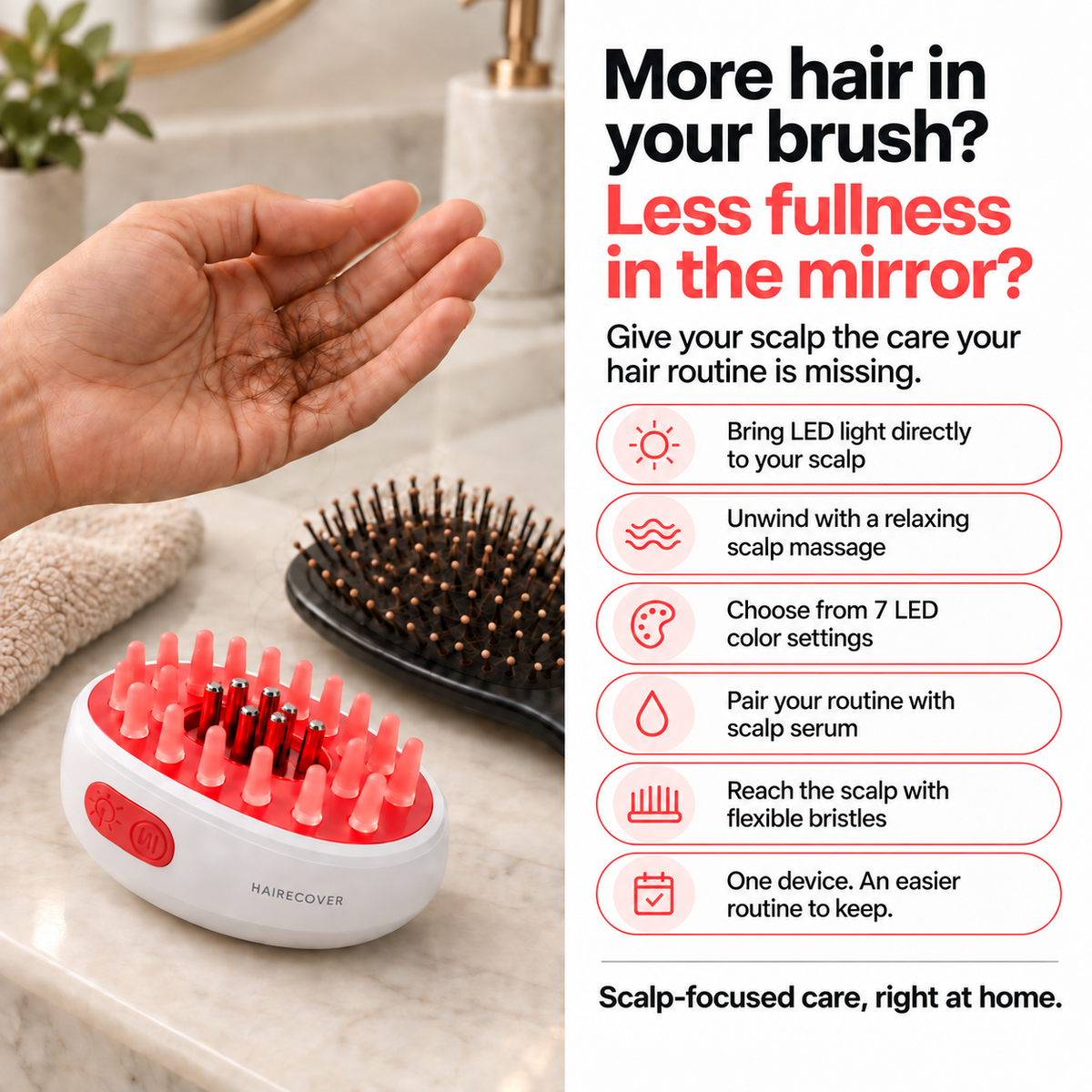 GlowRoot Pod daily scalp massage along the hair part